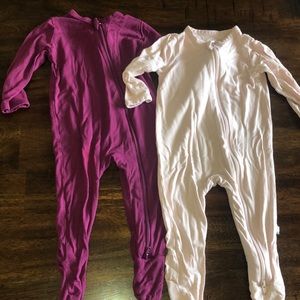 Kyte 3-6month footies light pink and burgundy